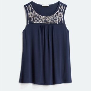 Skies Are Blue Embellished Sleeveless Tank Top